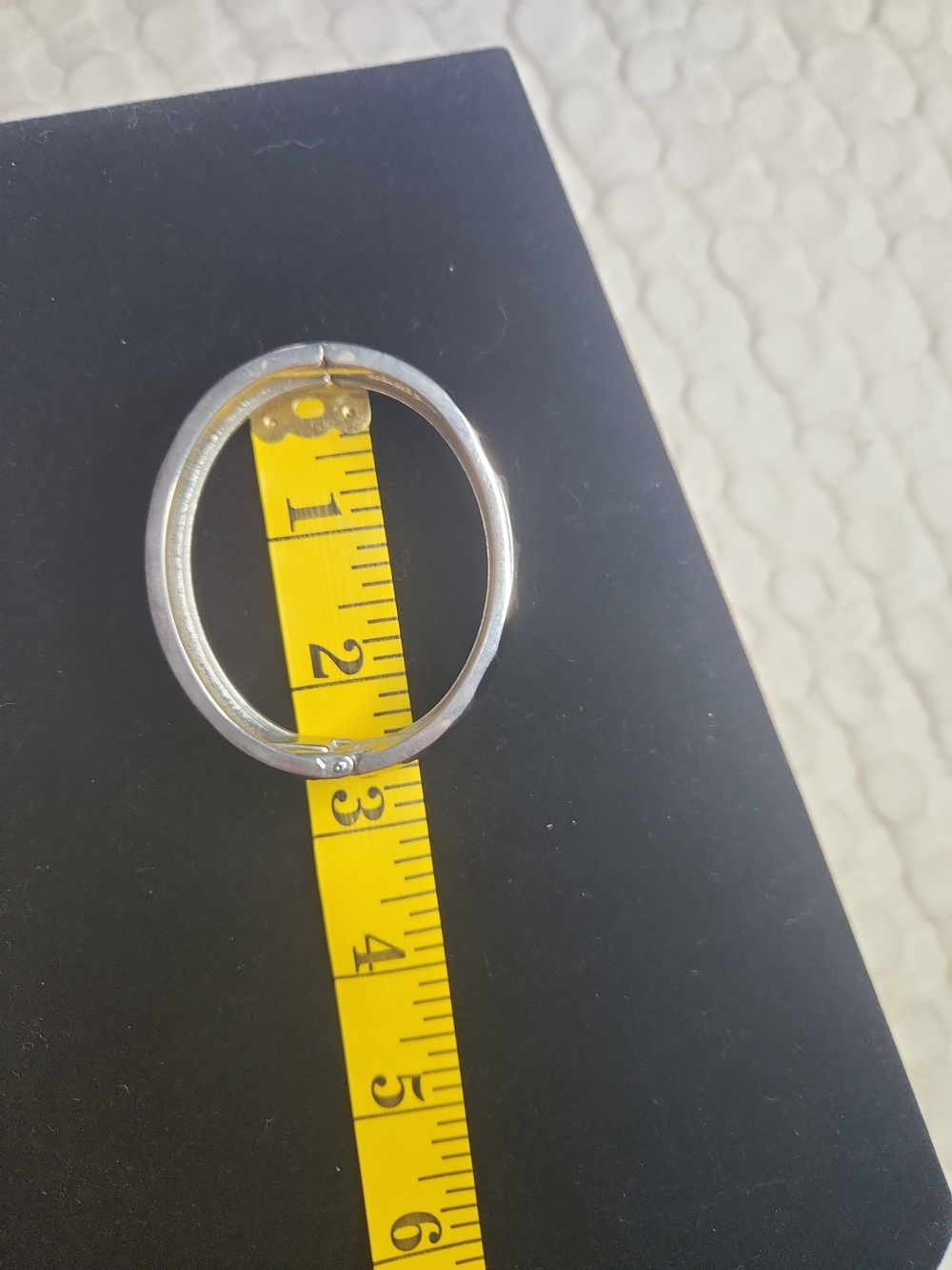 Silver And Black Bracelet Hinge Bangle